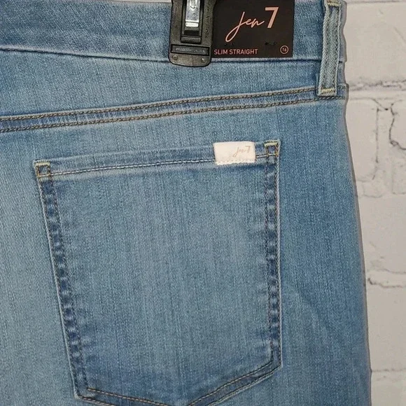 7 For All Mankind Jen 7 Slim Straight Leg Sculpting Jeans Medium Wash Size 16 - Picture 3 of 13